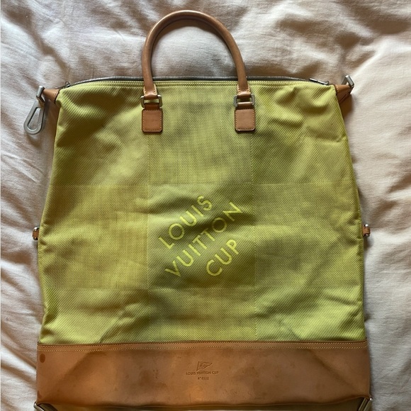 RARE Louis Vuitton Green and Tan Bag - Picture 1 of 14